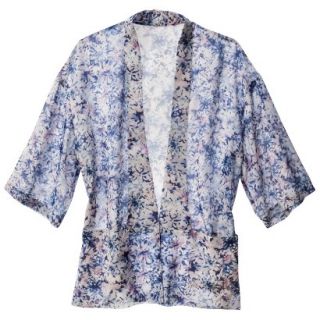 Mossimo Womens Sheer Kimono Jacket   Dark Floral Print XS