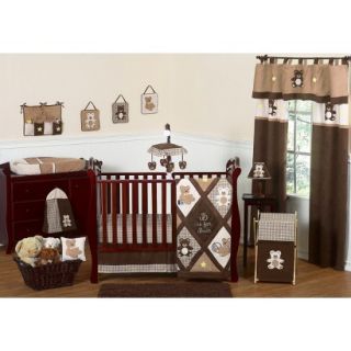 11pc Teddy Bear Crib Set   Brown