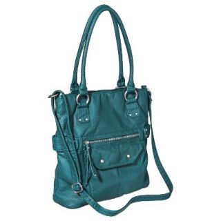 Mossimo Textured Tote Handbag with Crossbody Strap   Teal