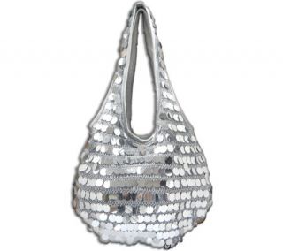 Womens Vecceli Italy HB 102   Silver Satin Medium Handbags