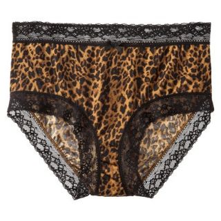 Gilligan & OMalley Womens Micro Lace Boxer Brief   Realistic Leopard XL