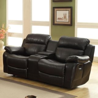 Eland Black Glider Recliner Loveseat