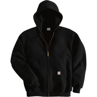 Carhartt Hooded Zip Front Sweatshirt   Black, 4XL, Big Style, Model K122