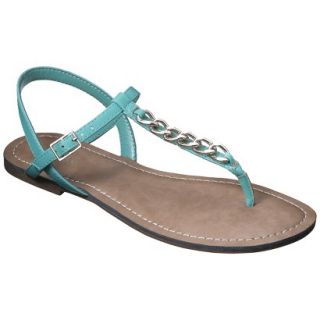 Womens Merona Tracey Chain Sandals   Turquoise 9.5