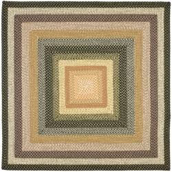 Hand woven Indoor/outdoor Reversible Multicolor Braided Rug (8 Square)