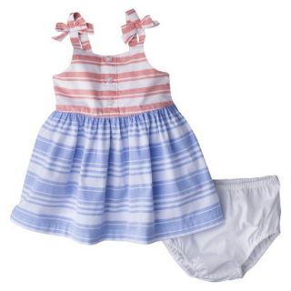 Genuine Kids from OshKosh Newborn Girls Striped Sleeveless Dress   Blue/Pink NB