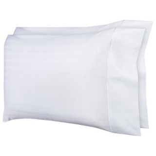 Fieldcrest Luxury 500 Thread Count Stripe Pillowcase Set   Whitewash