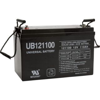 UPG Sealed Lead Acid Battery   AGM type, 12V, 110 Amps, Model UB 121100