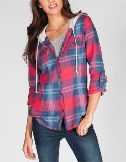 Womens Hooded Flannel Shirt Multi In Sizes Small, Large, Medium For W