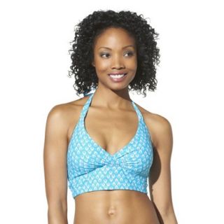 Mossimo Womens Mix and Match Printed Midkini Swim Top  Cool Blue M