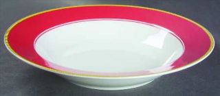 Lynns China Spiced Fruit Punch Rim Soup Bowl, Fine China Dinnerware   Fruit,Red