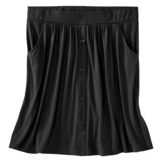 Merona Womens Plus Size Front Pocket Knit Skirt   Black 3