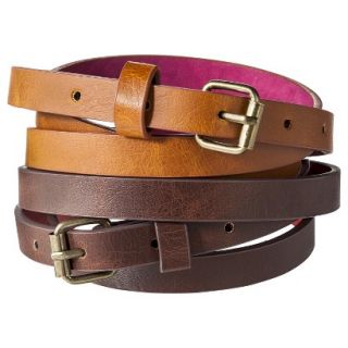 Mossimo Supply Co. Two Pack Skinny Belt   Brown M