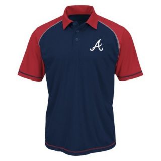 MLB Mens Atlanta Braves Synthetic Polo T Shirt   Navy/Red (XXL)