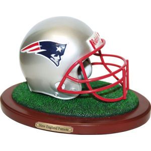 New England Patriots Replica Helmet with Wood Base