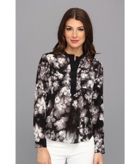 Rebecca Taylor L/S Ghost Flower Top Womens Blouse (Black)