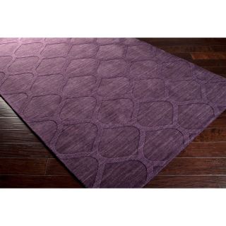 Surya Carpet, Inc Hand Loomed Norco Casual Solid Tone on tone Moroccan Trellis Wool Area Rugs (8 X 11) Purple Size 8 x 11