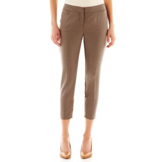 Worthington Ankle Zip Cropped Pants   Tall, Brown, Womens