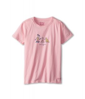 Life is good Kids Jackie Camfire Crusher Tee Girls T Shirt (Pink)