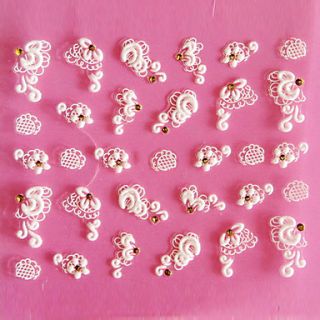 3D Design Lovely CloudsFlower Pattern Carving Nail Art Stickers