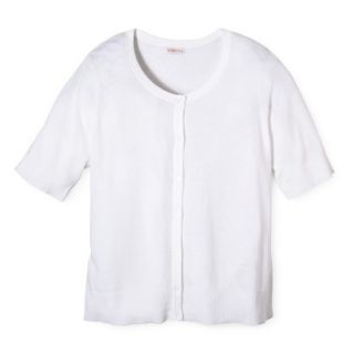 Merona Womens Plus Size Short Sleeve Cardigan Sweater   White 3X