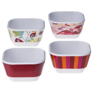 Room Essentials Floral Dip Bowl set of 8   White/Red