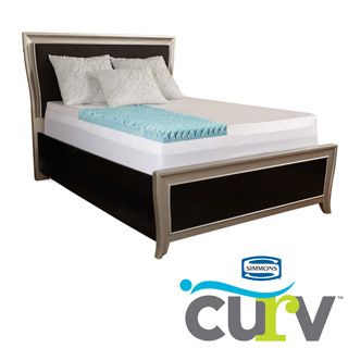 Simmons Curv 4 inch Sculpted Gel Memory Foam Mattress Topper With Polysilk Cover