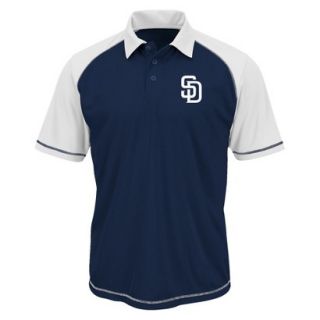 MLB Mens San Diego Padres Synthetic Polo T Shirt   Navy/White(S)