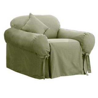 Sure Fit Cotton Duck Chair Slipcover   Sage Green
