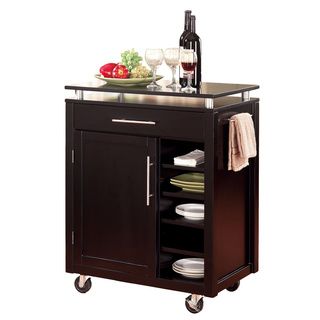 Cappuccino Finish Compact Kitchen Cart