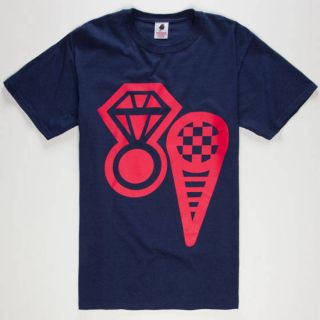 Cone & Ice Mens T Shirt Navy In Sizes Large, Medium, Small, X Large, X