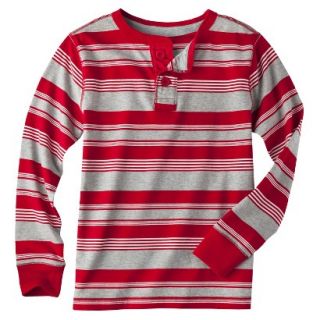 Cherokee Boys Striped Long Sleeve Henley   Red Explosion S