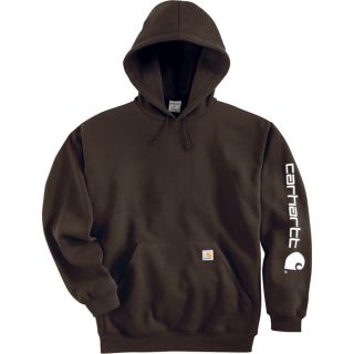 Carhartt Midweight Hooded Logo Sweatshirt   Dark Brown, XL, Model K288