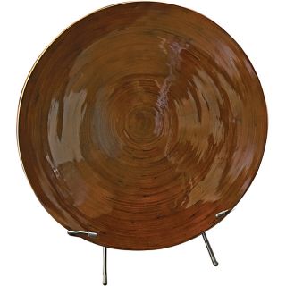 Mocha Brown Lacquer Bamboo Charger With Stand