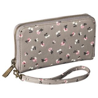 Merona Floral Printed Phone Case Wallet with Removable Wristlet Strap   Taupe