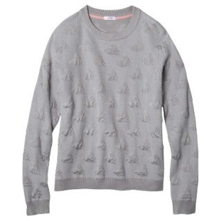 Xhilaration Juniors Textured Sweater   Gray XS