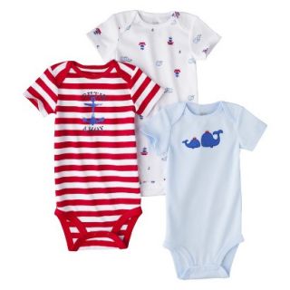 Just One YouMade by Carters Newborn Boys 3 Pack Bodysuit   Blue/Red 6 M
