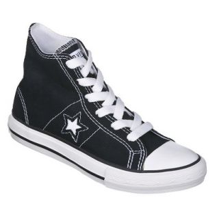 Kids Converse One Star Hi Top Canvas Lace up Shoe   Black 5