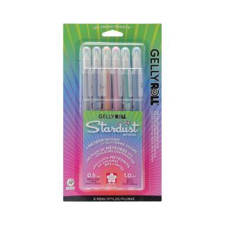 Gelly Roll Stardust Bold Point Pens   Meteor 6 Pack