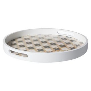 Threshold Cross Patterned Tray   White