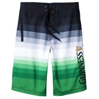 Mens 11 Guinness Green Stripes Boardshort   XL
