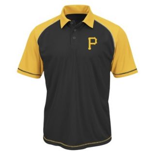 MLB Mens Pittsburgh Pirates Synthetic Polo T Shirt   Black/Yellow (M)