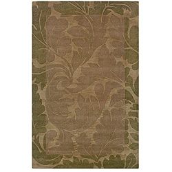 Hand tufted Hesiod Green Wool Rug (5 X 8)