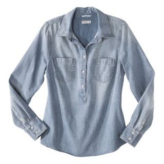 Merona Wovens Favorite Popover Shirt   Denim   Medium Wash   XL