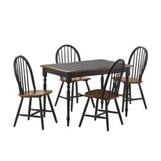 Dining Table Set Boraam Industries 5 Piece Dining Set   Black/Red Brown