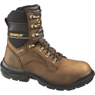 CAT Generator 8 Inch Waterproof Steel Toe Work Boot   Dark Brown, Size 8 1/2