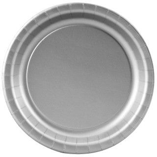 Shimmering Silver (Silver) Paper Dessert Plates