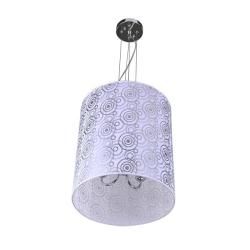 Cylinder 3 light Silvery White Shade Pendant