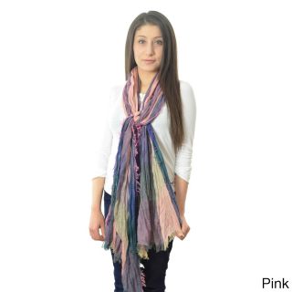 La77 Multicolored Frayed Scarf