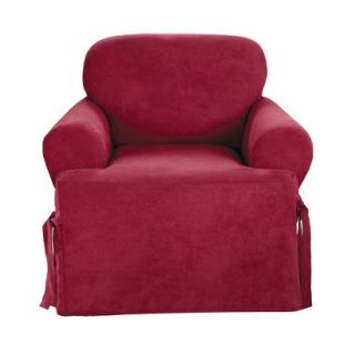 Sure Fit Soft Suede T Chair Slipcover   Burgundy